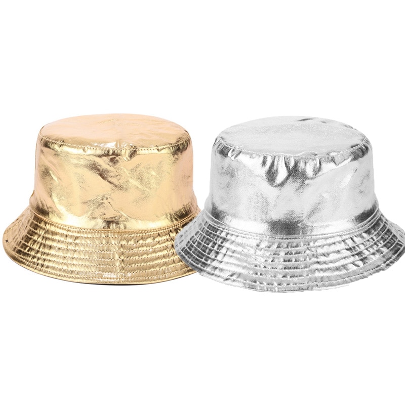Gold and Silver Harajuku Reversible Bucket Hat