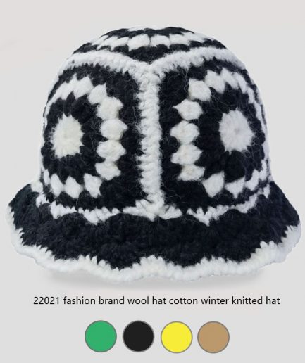 Hollow Crochet Knitting Multicolor Bucket Hat