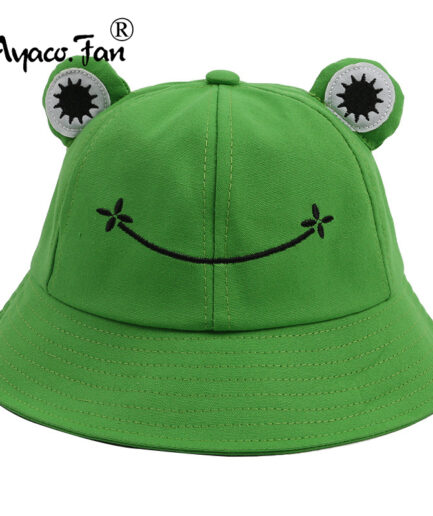Parent-Kid Cartoon Frog Women Bucket Hat